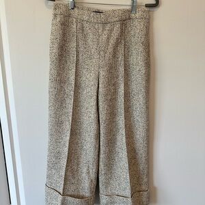 Club Monaco Textured Wide Leg Pants in Cream